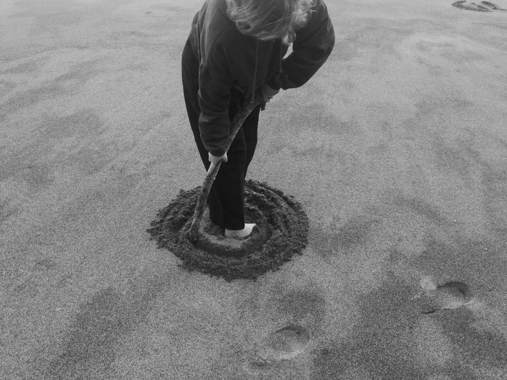 Deliniating my space at the beach.